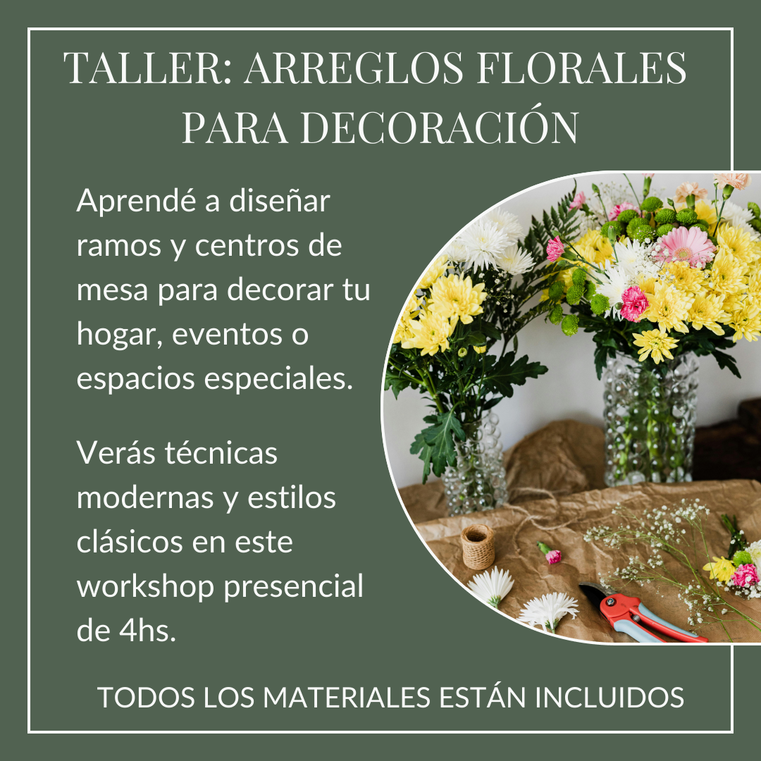 flayer taller arreglos florales para decoracion
